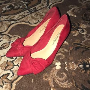 Short pointy red high heel